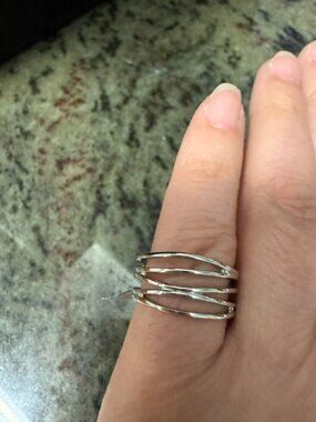 White Gold Filled Statement Band / Ring Size 6 - NWT